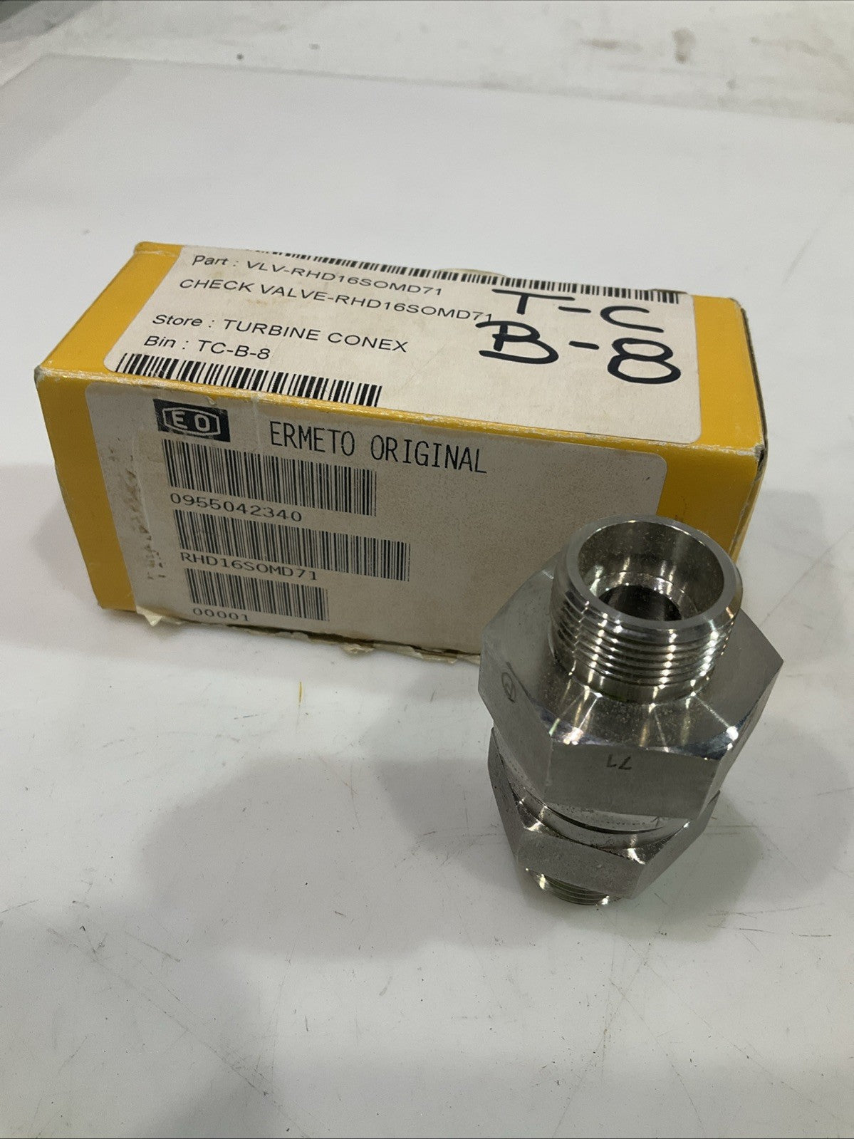 PARKER  VLV-RHD16SOMD71  STAINLESS STEEL  ONE-WAY VALVE CHECK  T2M