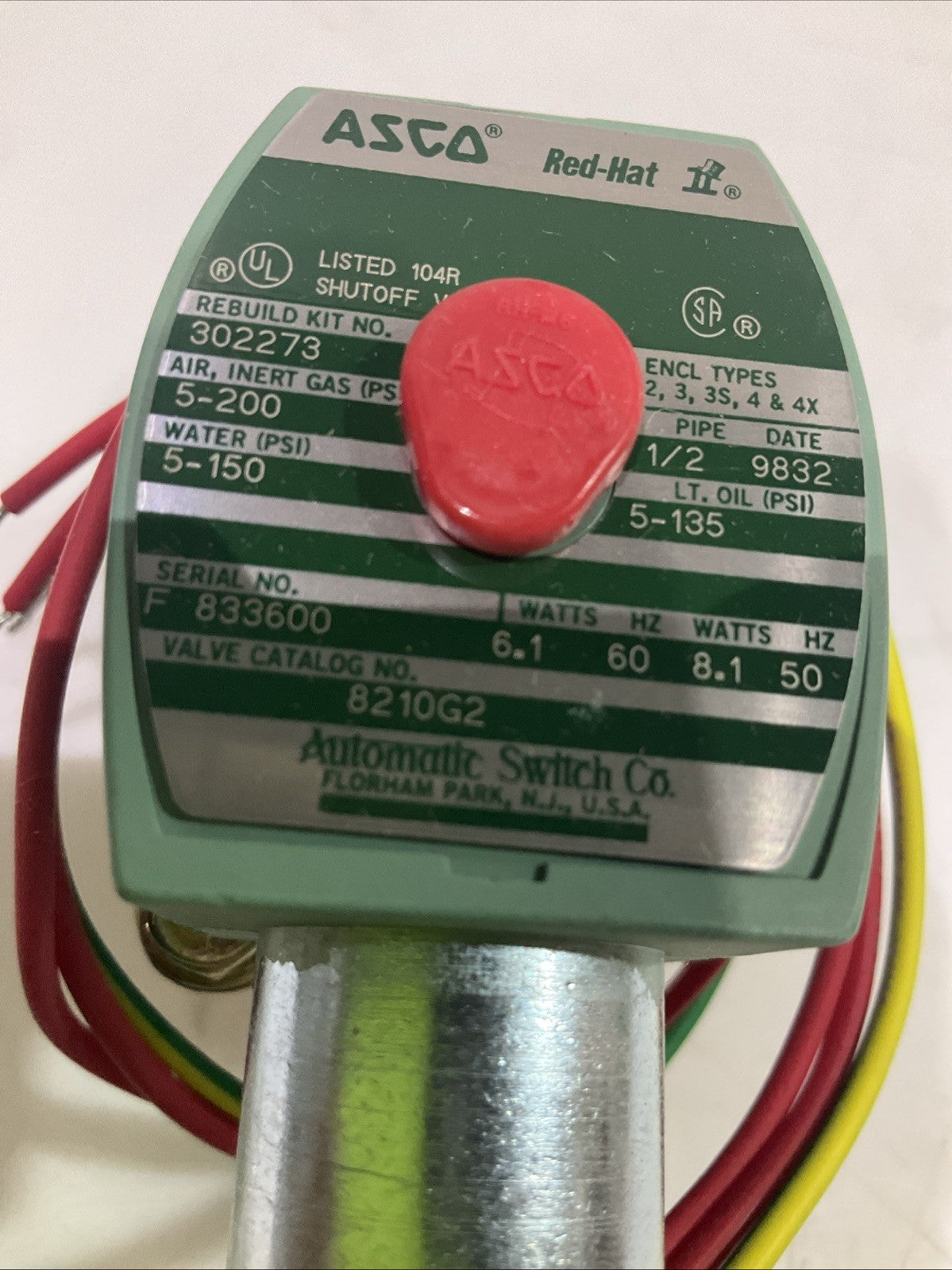 ASCO RED-HAT  8210G2   SOLENOID VALVE  T2M