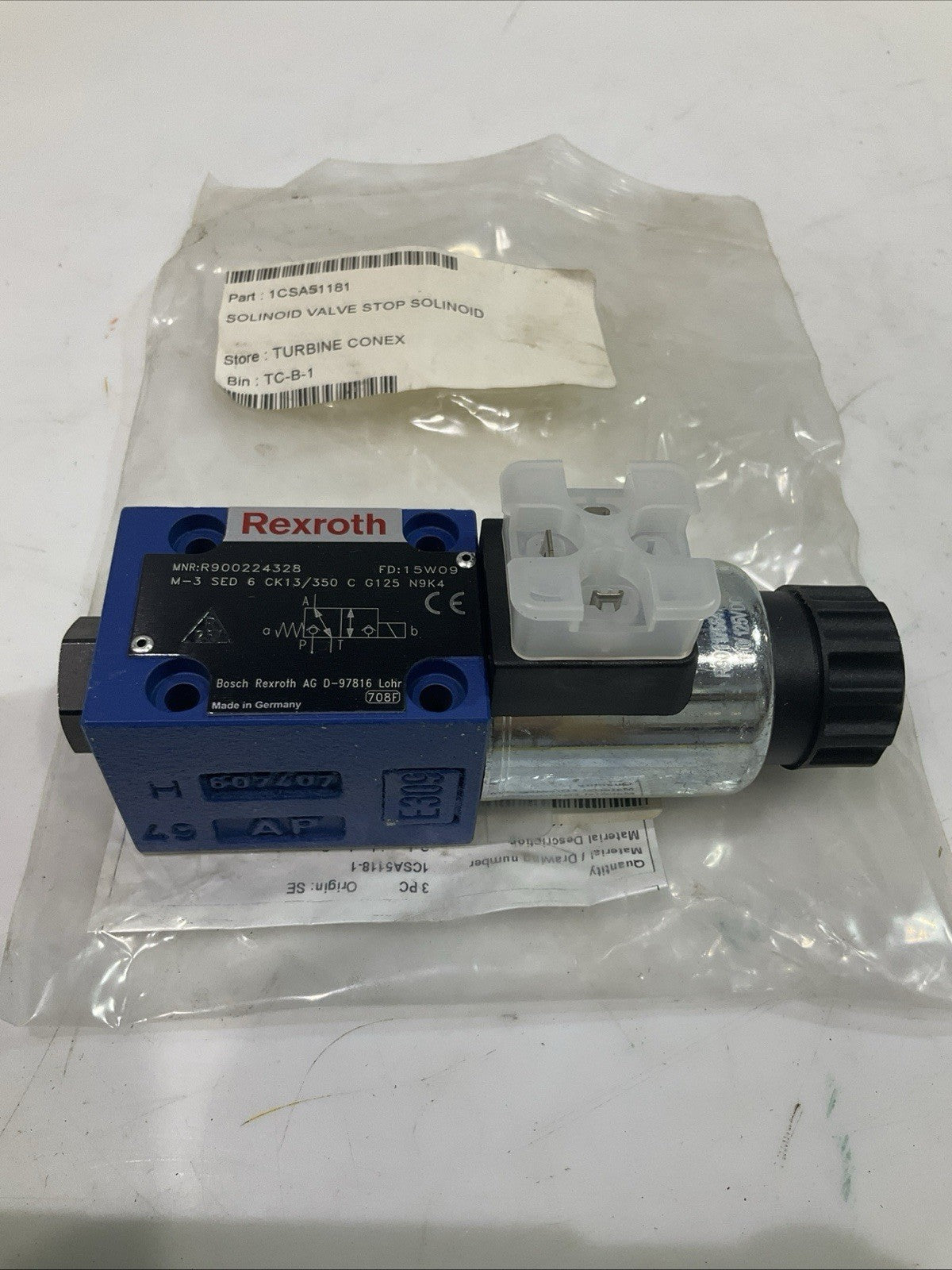 REXROTH   M-3 SED 6 CK13/350-C-G125 N9K4  SOLENOID  DIRECTIONAL  VALVE  T2M