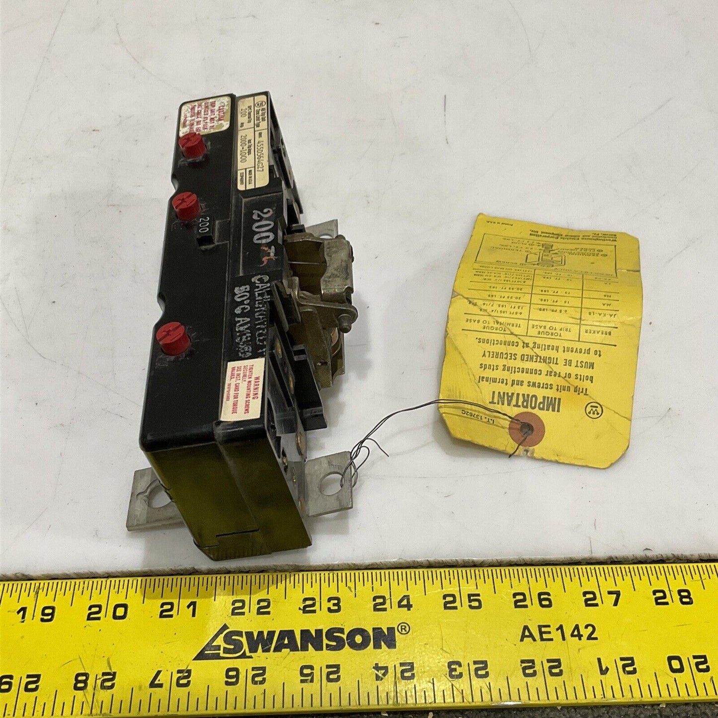 WESTINGHOUSE 455D564G27 AB TRIP UNIT 200 AMP 2000-1000 TRIP AMPS 373