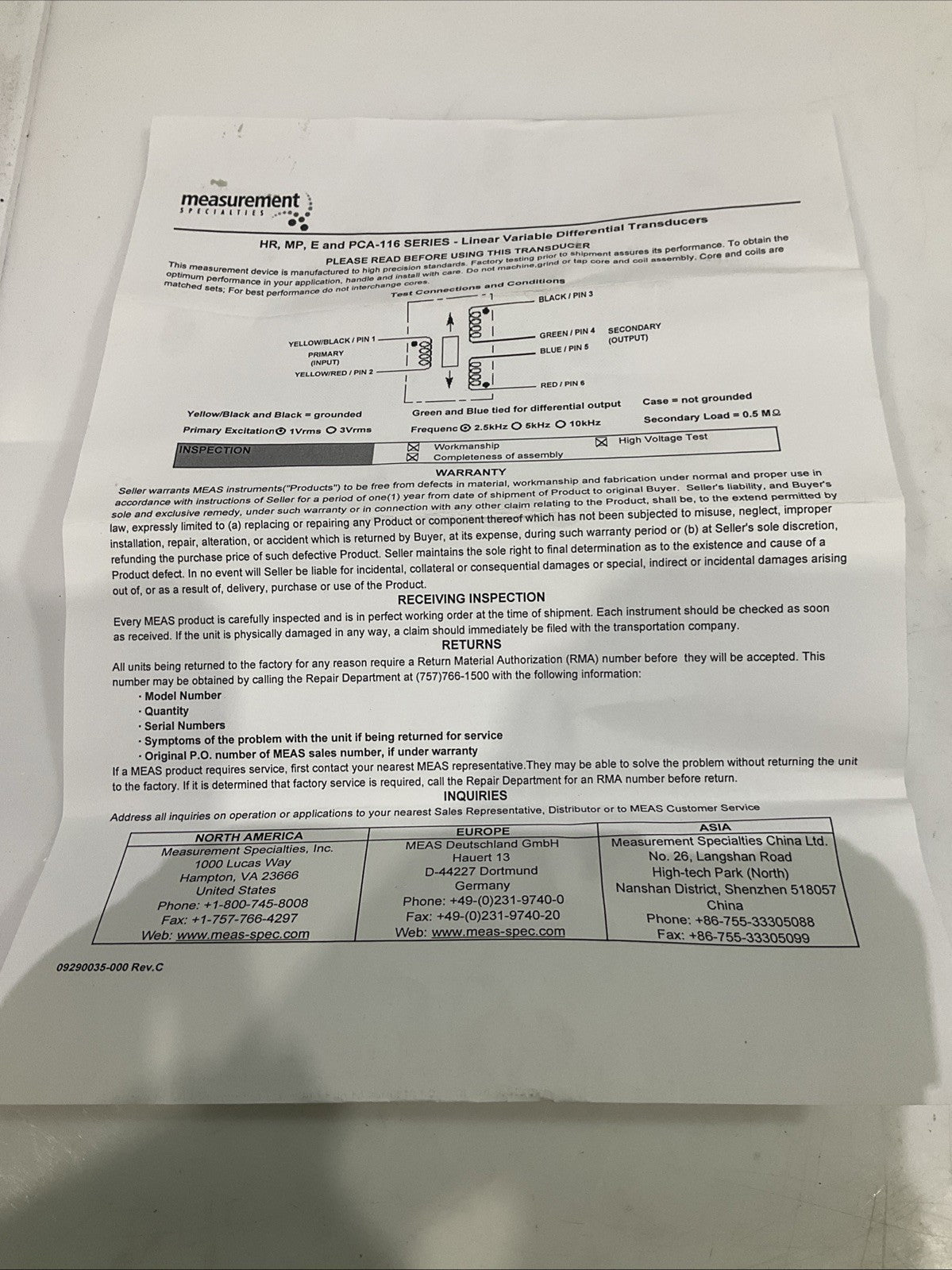 MEASUREMENT  02560546-006 POSITION  TRANSMITTER  T2M