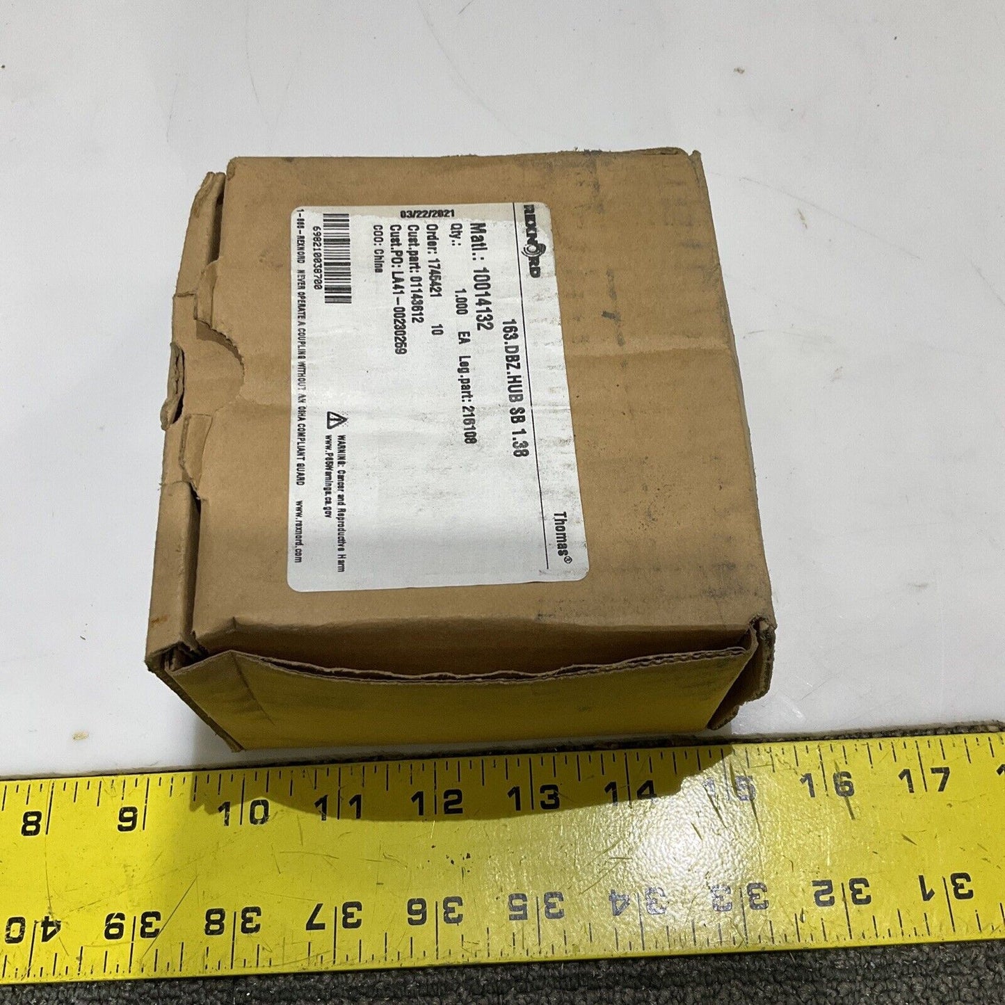 REXNORD THOMAS 216108 163.DBZ.HUB SB 1.38 COUPLING HUB 678