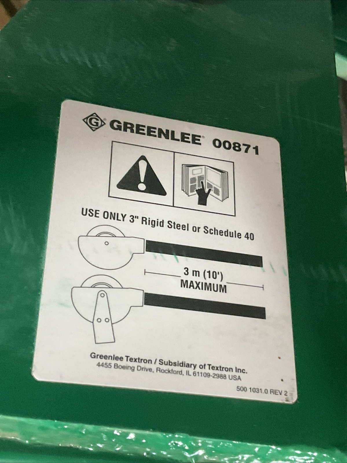 GREENLEE TUGGER 00870 WITH PULLER MOUNT 11145, AND BOOM ADAPTOR 00871 T2M