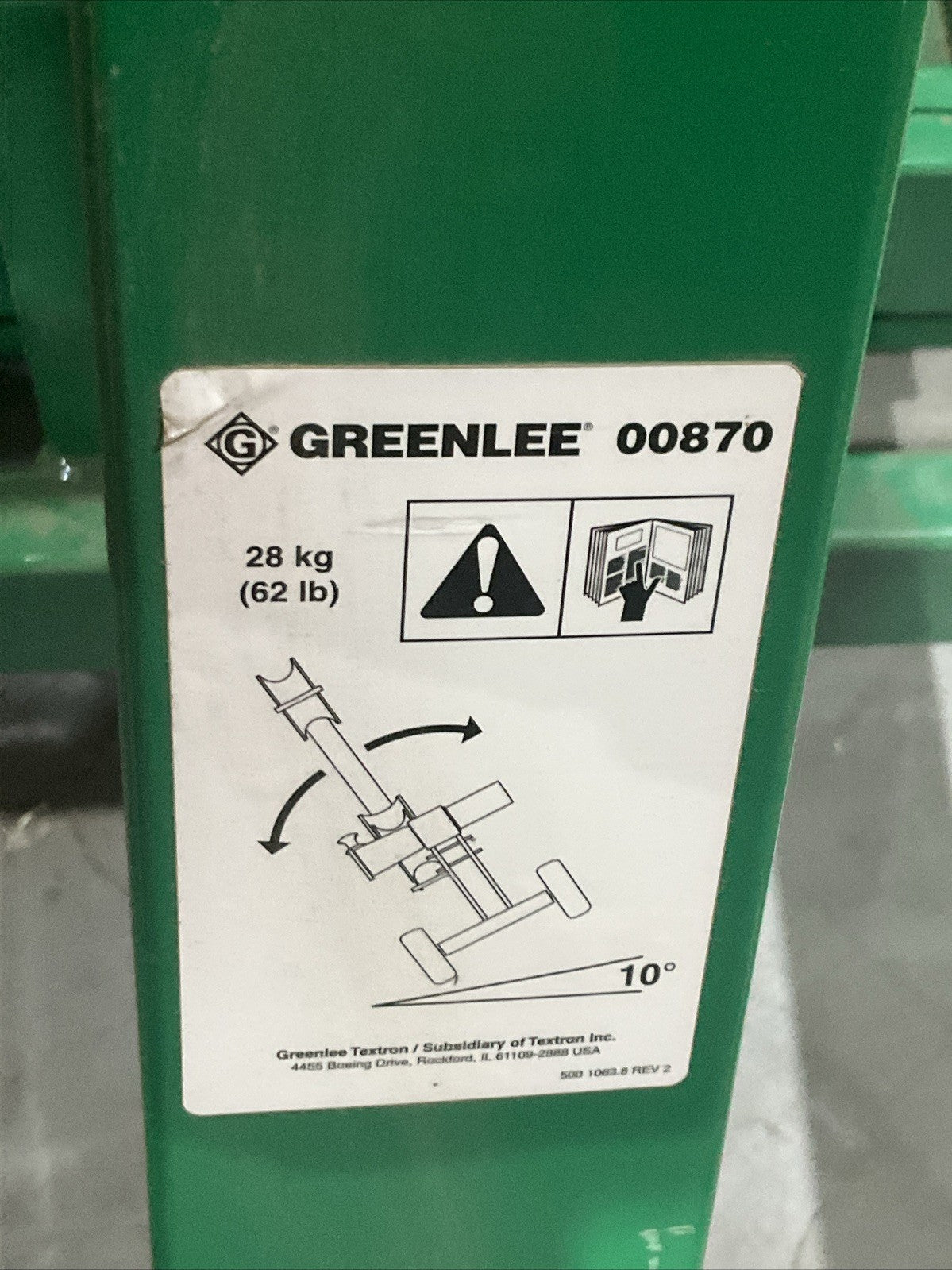 GREENLEE TUGGER 00870 WITH PULLER MOUNT 11145, AND BOOM ADAPTOR 00871 T2M