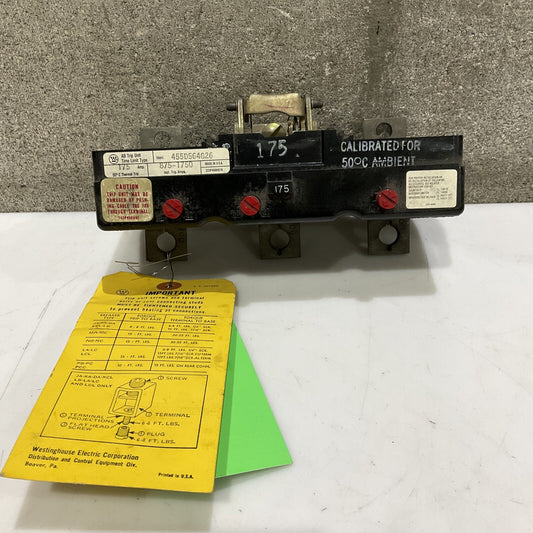 WESTINGHOUSE 455D564G26 AB TRIP UNIT 175AMP 875-1750 TRIP AMPS 373