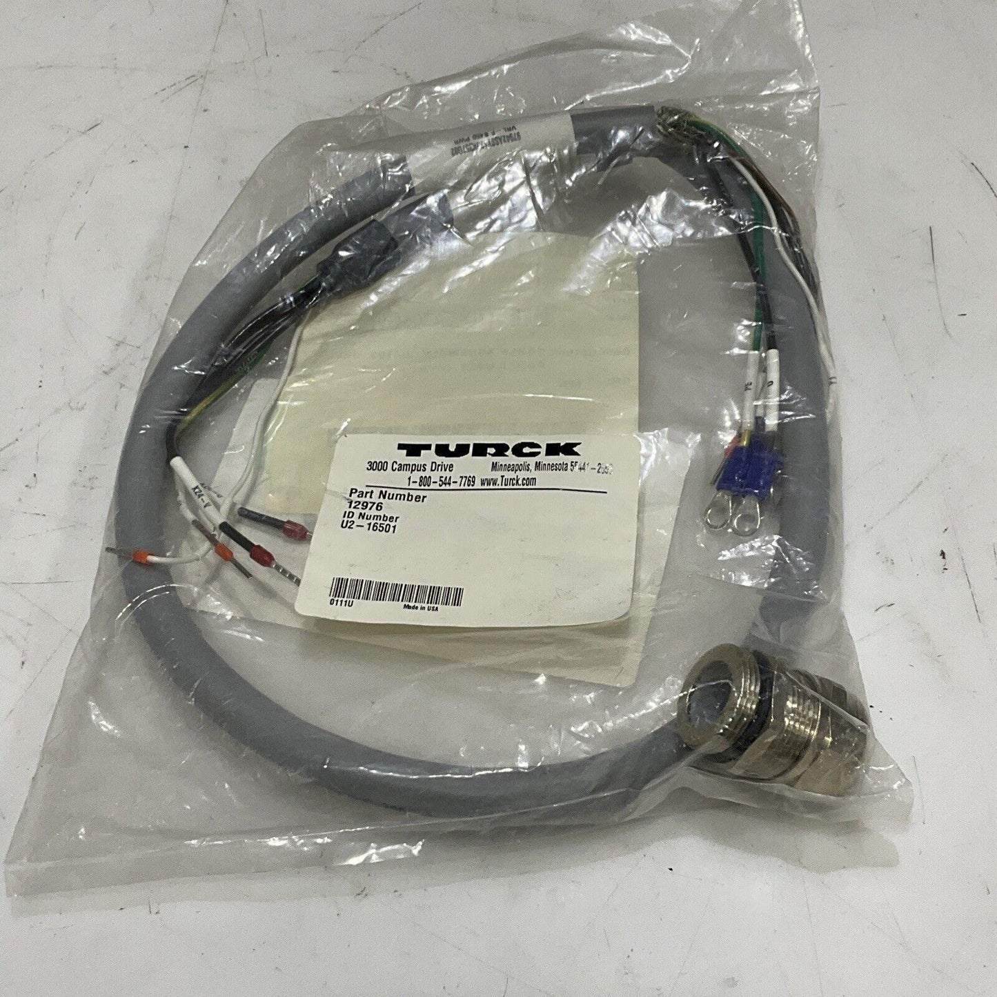 TURCK 12976 U2-16501 CABLE ASSEMBLY W4102 VRL-F PANEL U450 VRL-F B450 U3S