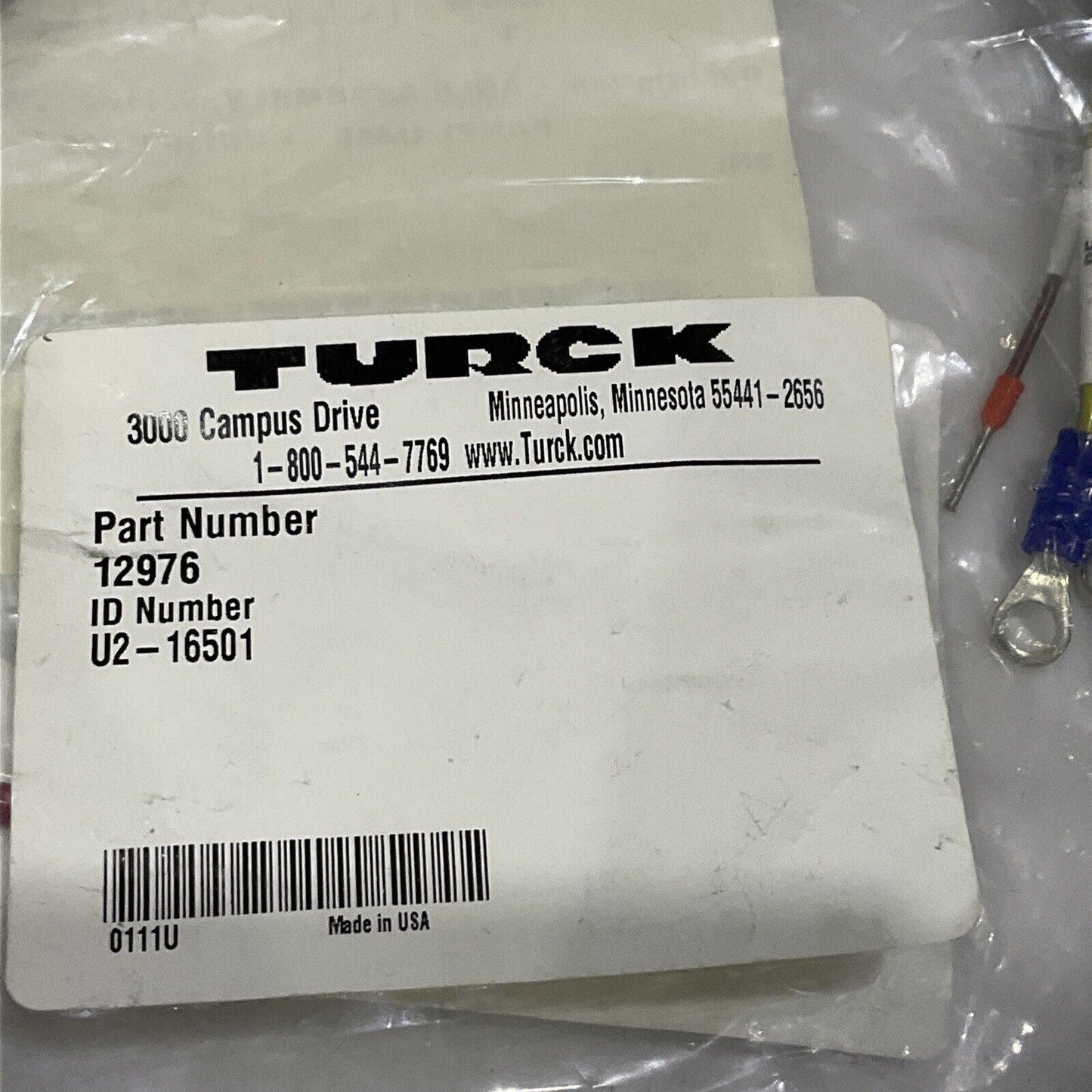 TURCK 12976 U2-16501 CABLE ASSEMBLY W4102 VRL-F PANEL U450 VRL-F B450 U3S