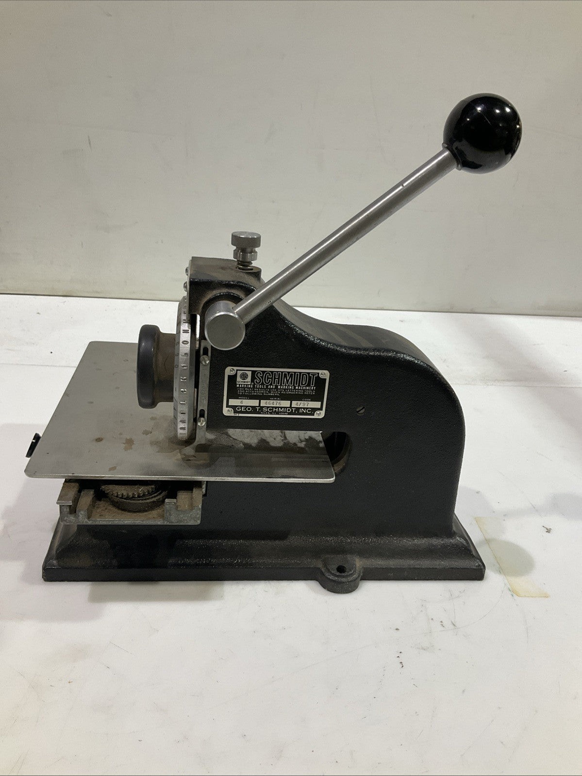 GTS-SCHMIDT  4149-B-D25  46476  4/97  MARKING  MACHINERY  NAMEPLATE  MODEL 4 T2M