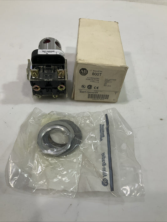 A.B  ALLEN-BRADLEY  800T-QAH24R  PUSH  BUTTON - 24 VOLT  VILLUM-HYD TRIP  T2M