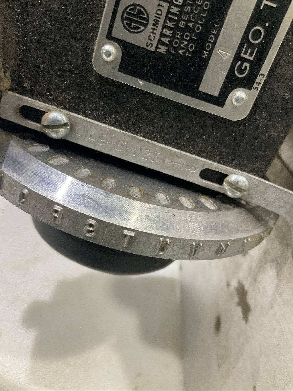 GTS-SCHMIDT  4149-B-D25  46476  4/97  MARKING  MACHINERY  NAMEPLATE  MODEL 4 T2M