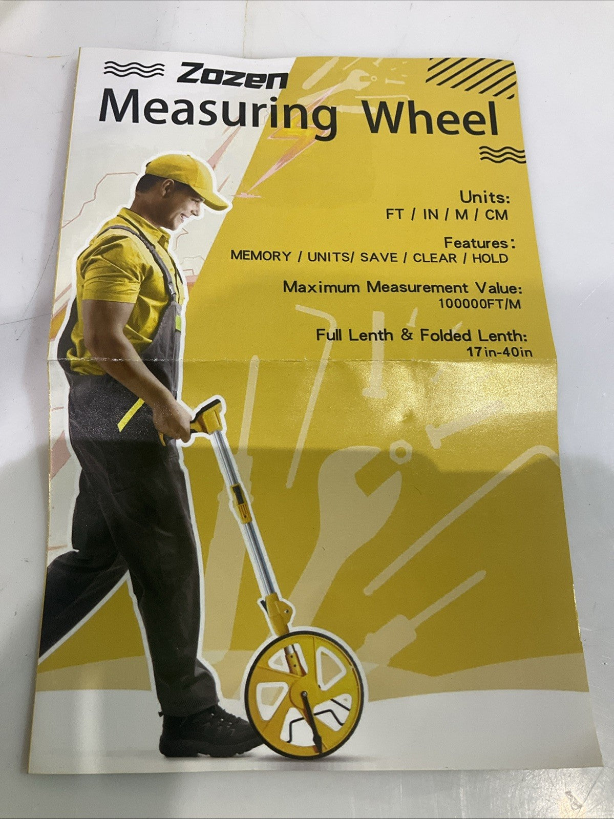 ZOZEN  MEASURING WHEEL  MAX  10000FT/M DOUBLE FOLDED MEASURING  WHEEL  T2M