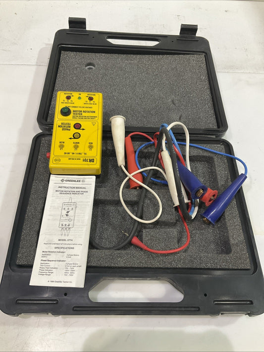 GREENLEE   DR701  PHASE  ROTATION  TESTER  AND SEQUENCE  INDICATOR  T2M