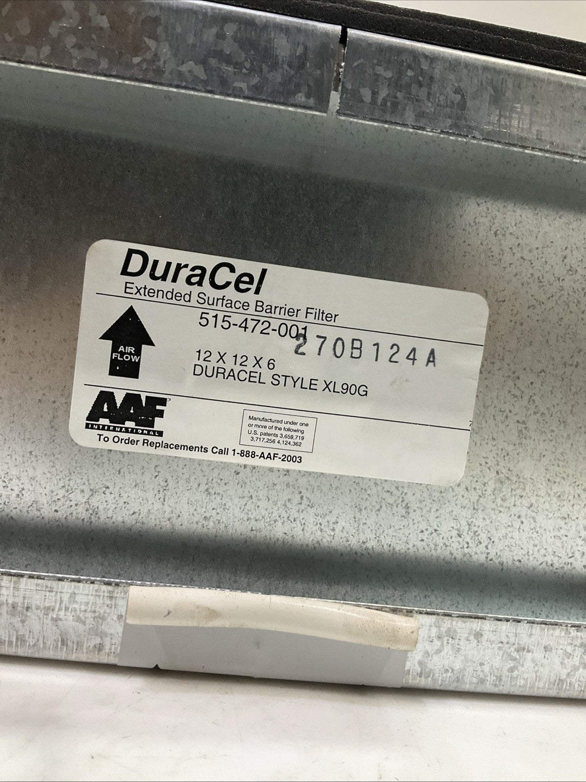 DURACEL - 515-472-001  AIR FILTER  12X12X6  STYLE  XL90G  T2M