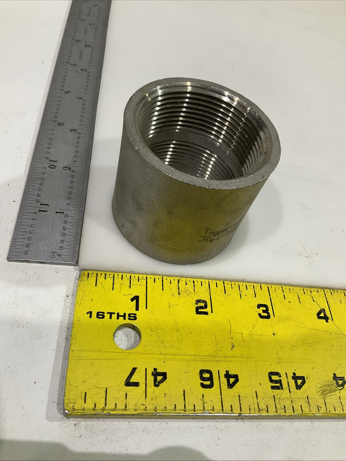 TAIWAN-SUF  304-1-1/2   THD  THREADED  STAINLESS STEEL COUPLING  LOT OF 3 T2M