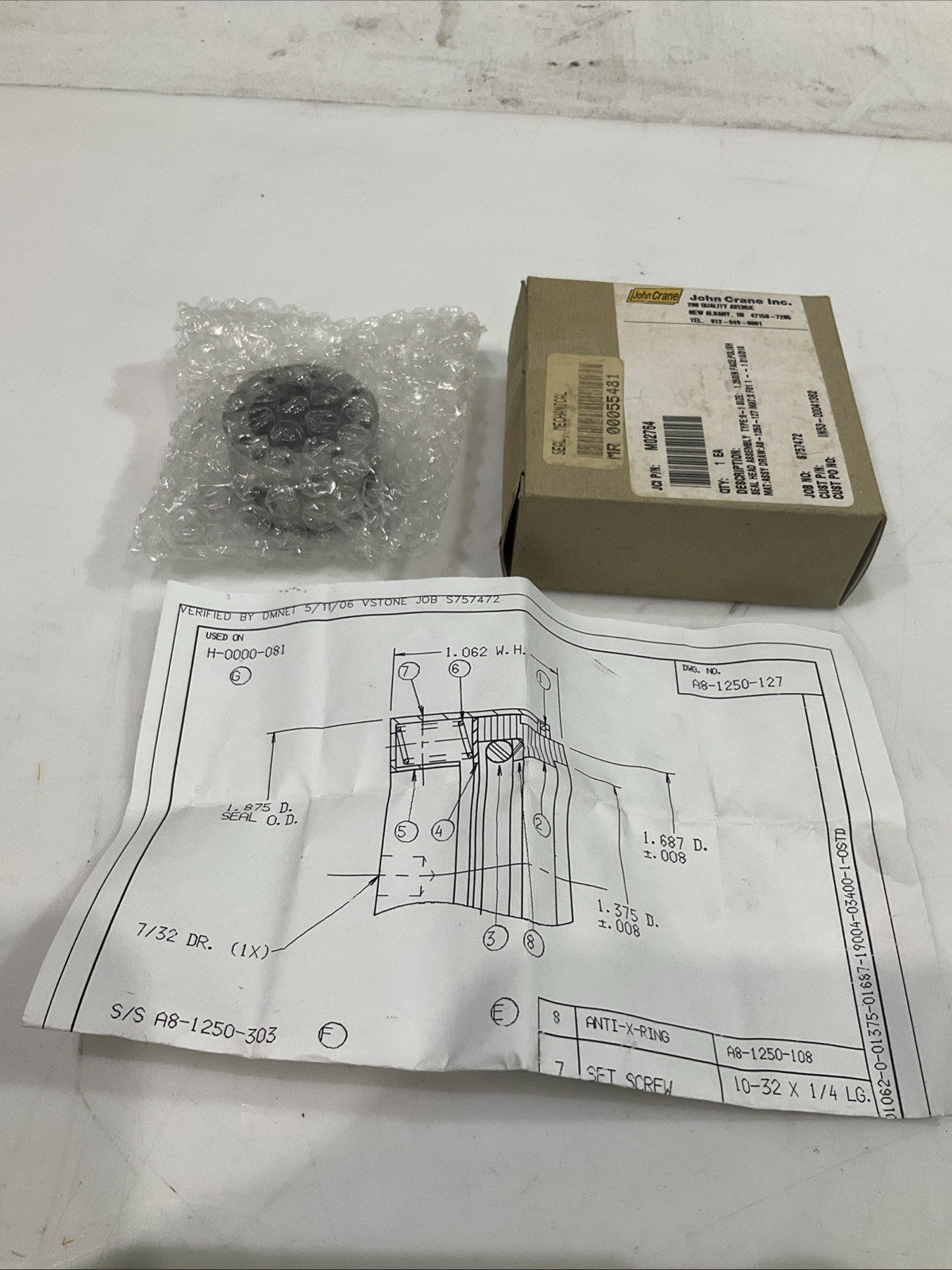 JOHN CRANE  MO2764  SEAL  HEAD ASSEMBLY  TYPE 8-1SIZE  1.25IN  Y2M