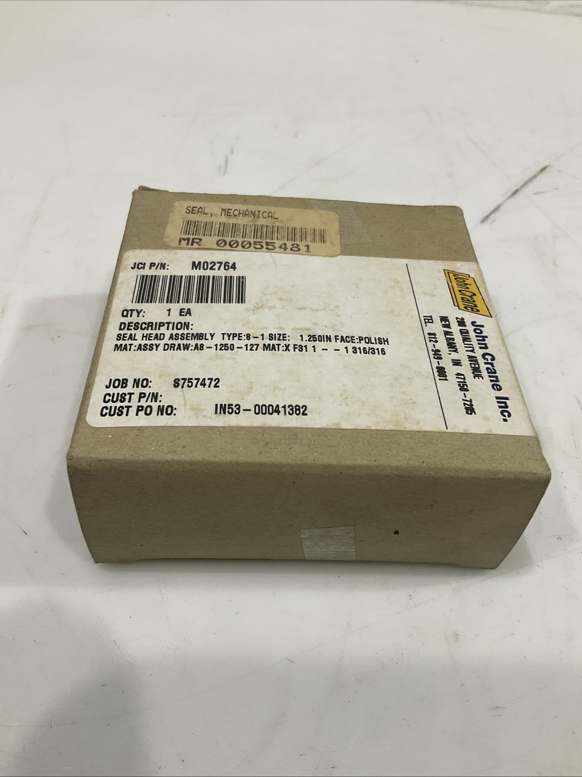 JOHN CRANE  MO2764  SEAL  HEAD ASSEMBLY  TYPE 8-1SIZE  1.25IN  Y2M