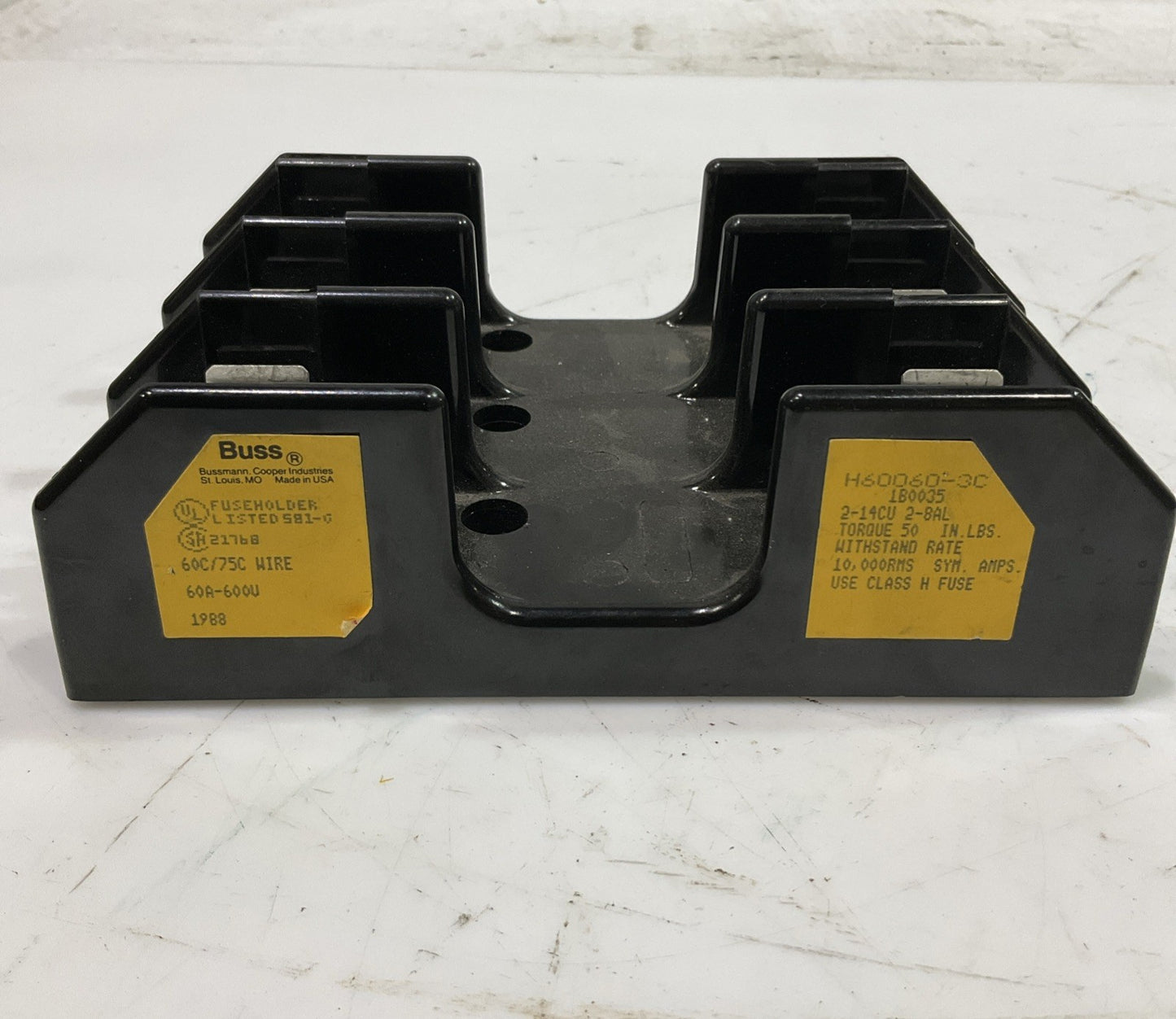 BUSS  H60060-3C FUSE BLOCK  HOLDER  60C/75  T2M