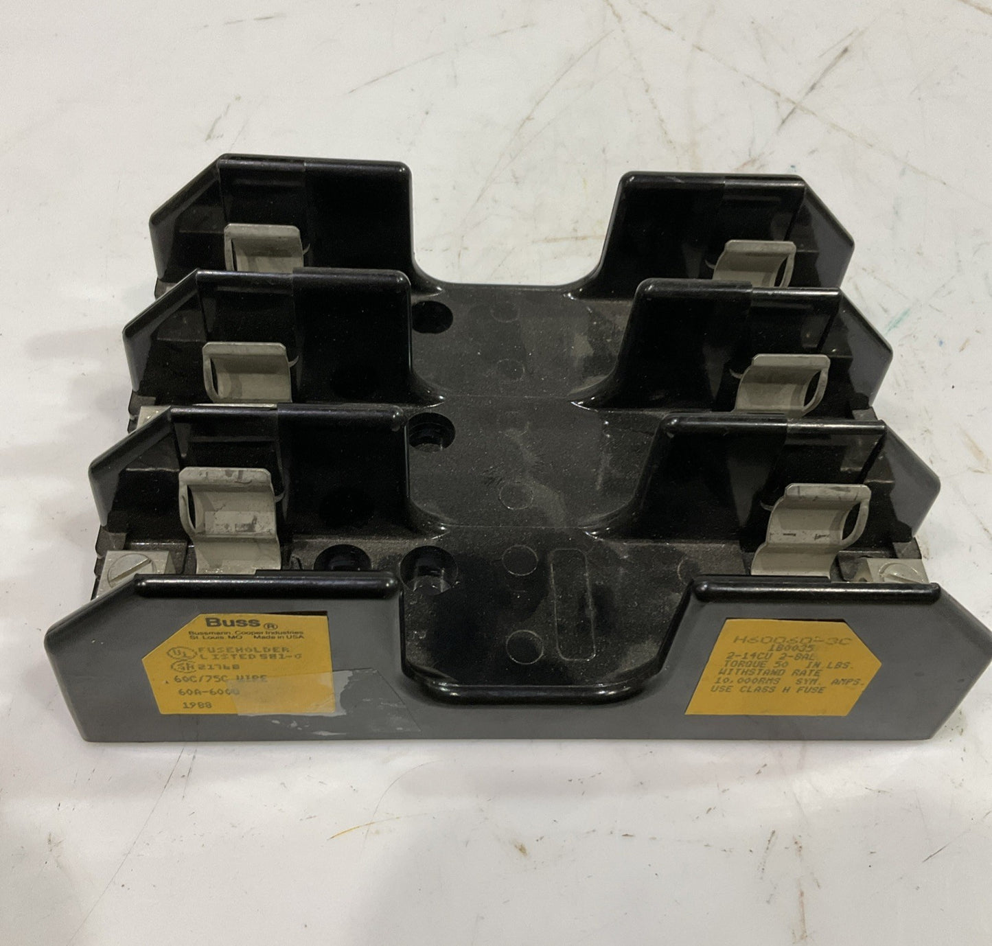 BUSS  H60060-3C FUSE BLOCK  HOLDER  60C/75  T2M