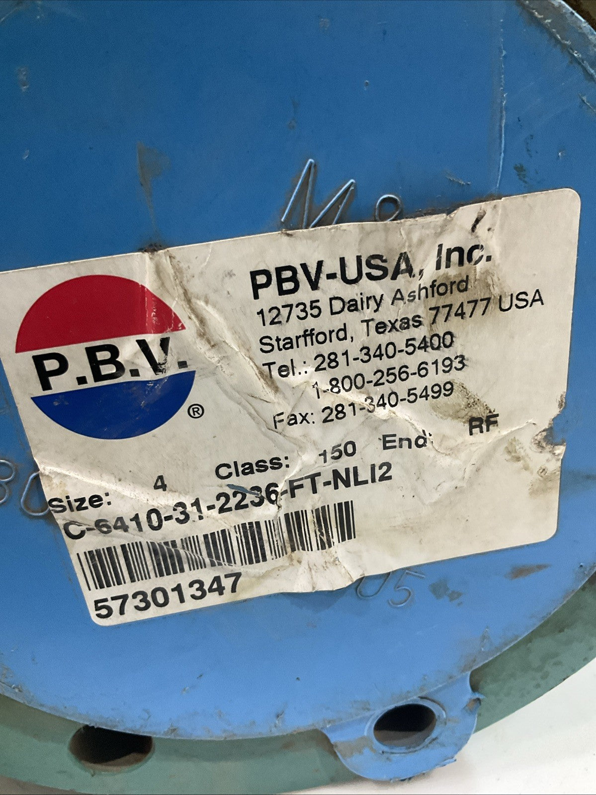 PBV-USA  C-8410-31-2250-FT-ML2  BALL VALVE  SIZE 4  V2M