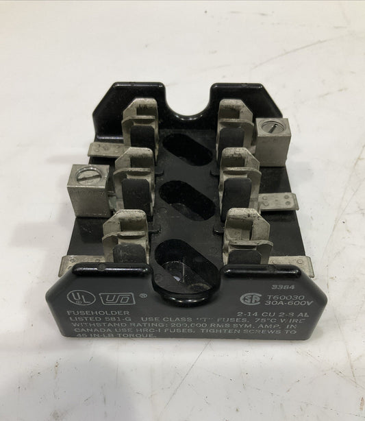 BUSSMANN  T60030 30A-600V  OPEN  HOUSEHOLDER BLOCK   T2M  ￼