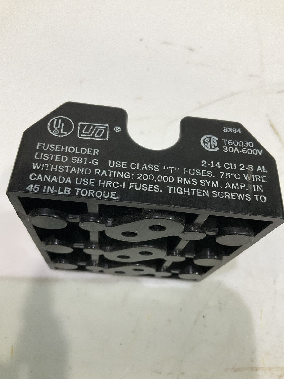 BUSSMANN  T60030 30A-600V  OPEN  HOUSEHOLDER BLOCK   T2M  ￼