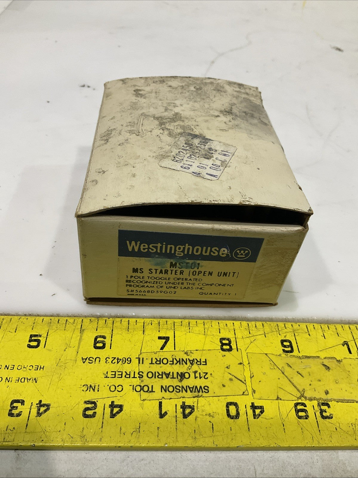 WESTINGHOUSE MST01 MANUAL STARTER SWITCH TOGGLE 1 POLE 373