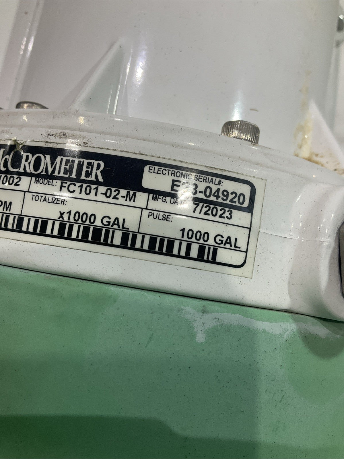 MCCROMETER FLOWCOM FC101-02-M  E23-04920 PROPELLER  FLOW METER  K2M