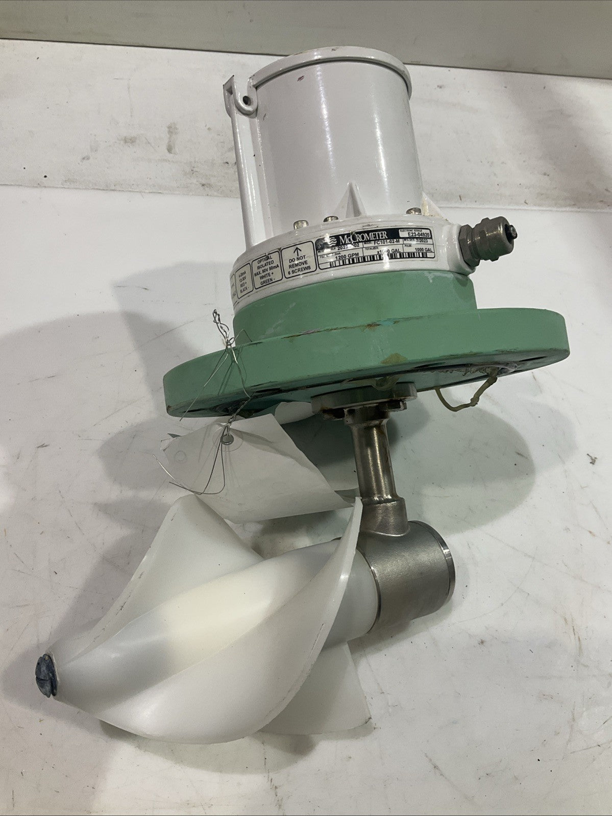 MCCROMETER FLOWCOM FC101-02-M  E23-04920 PROPELLER  FLOW METER  K2M