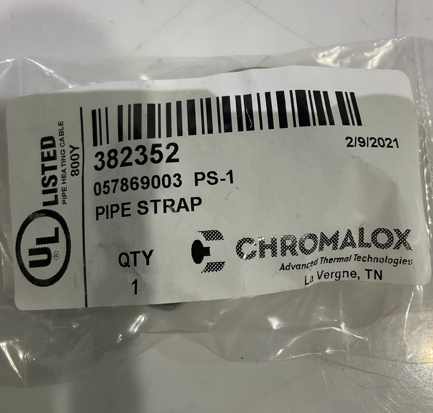 CHROMALOX  800Y 382352 057869003 PS-1 PIPE CLAMP STRAP  LOT OF 30  678