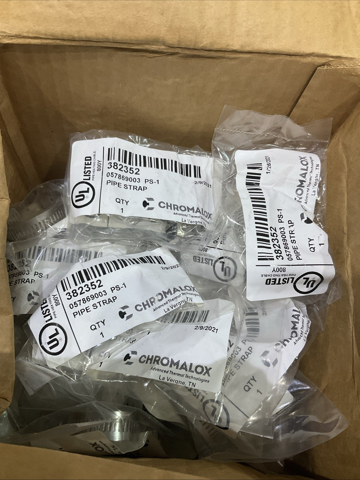 CHROMALOX  800Y 382352 057869003 PS-1 PIPE CLAMP STRAP  LOT OF 30  678