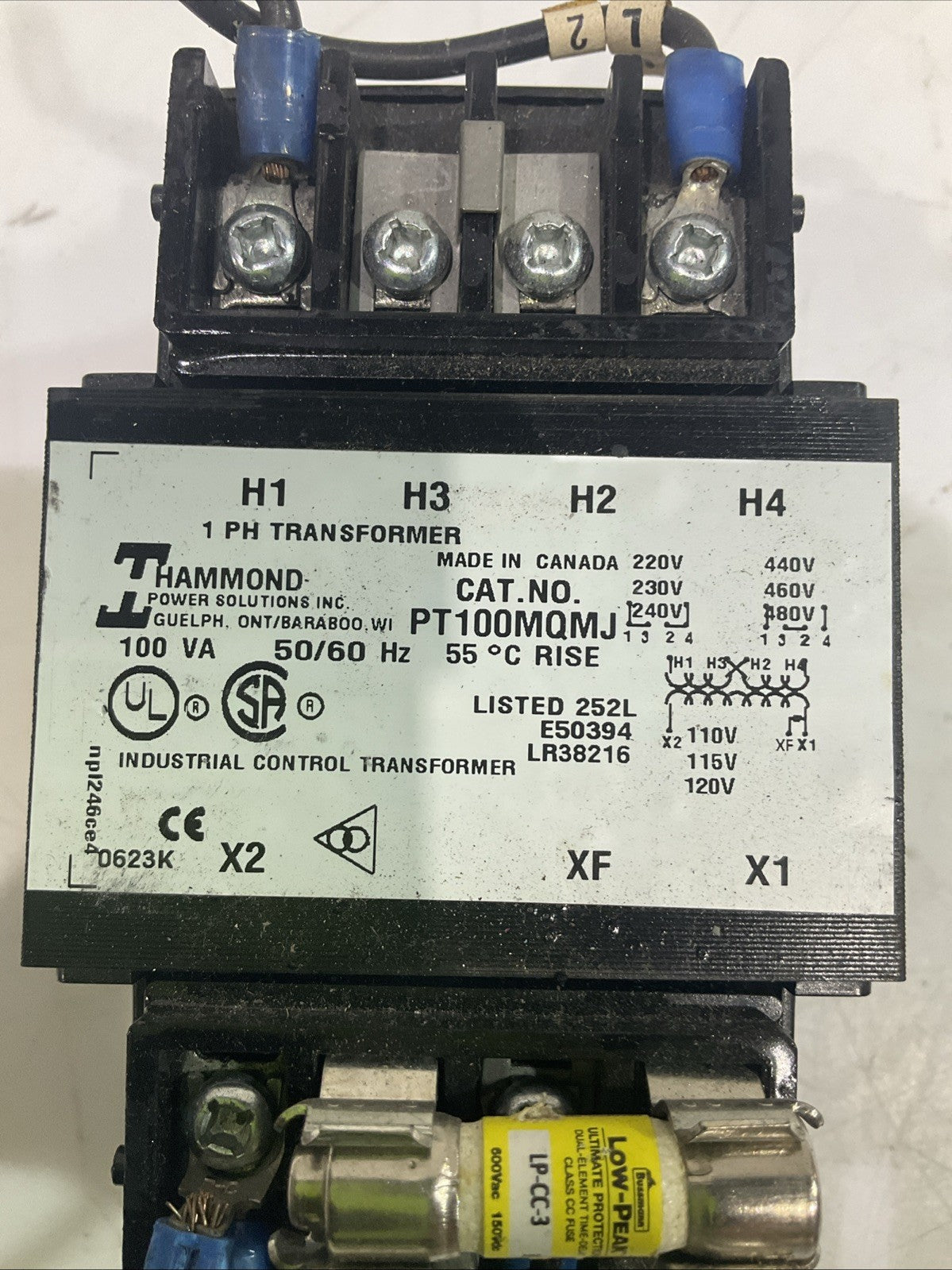 HAMMOND  PT100MQMJ  CONTROL TRANSFORMER F2M
