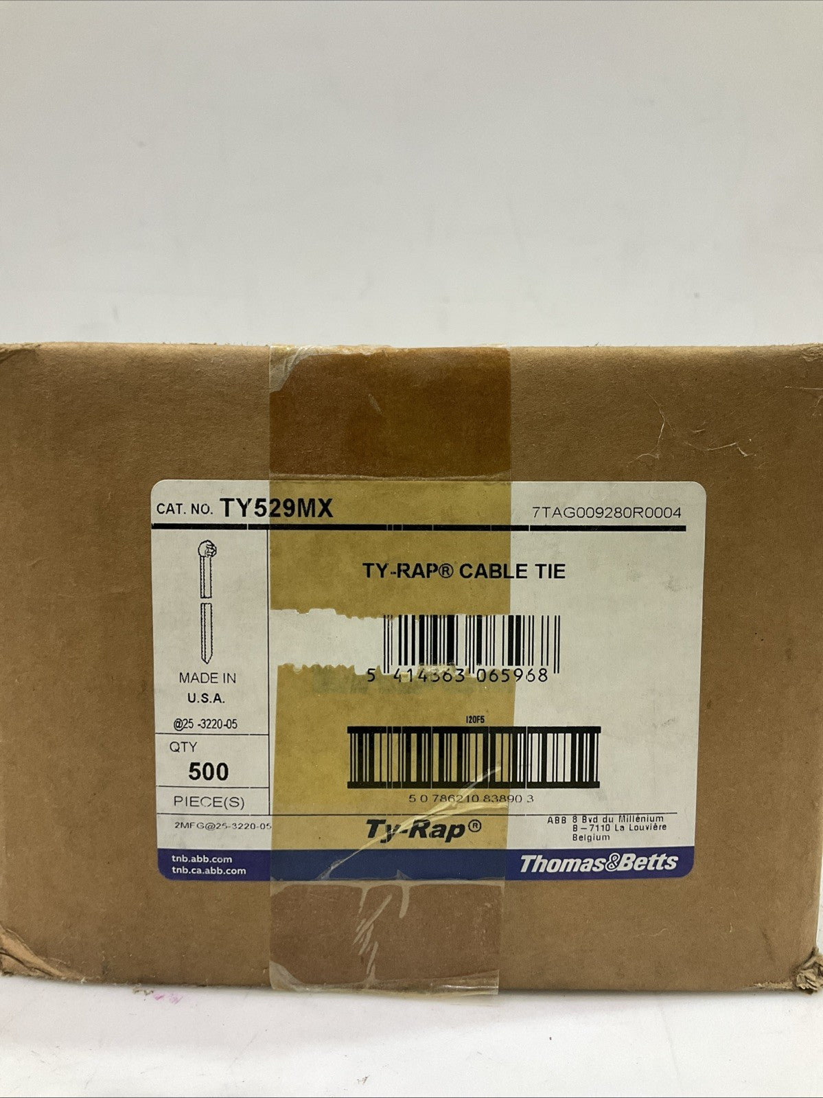 THOMAS&BETTS  TY529MX TY-RAP WATER RESISTANT CABLE ZIP TIE 30.0X0.27 QTY 500 A9T