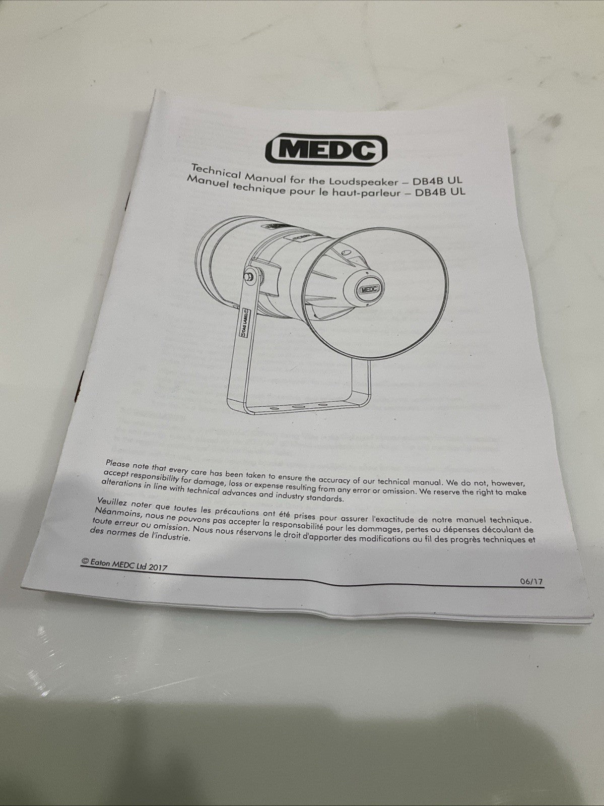 EATON-MEDC  DB4B G  25W EXPLOSION PROOF  LOUDSPEAKER RANGE  A9T