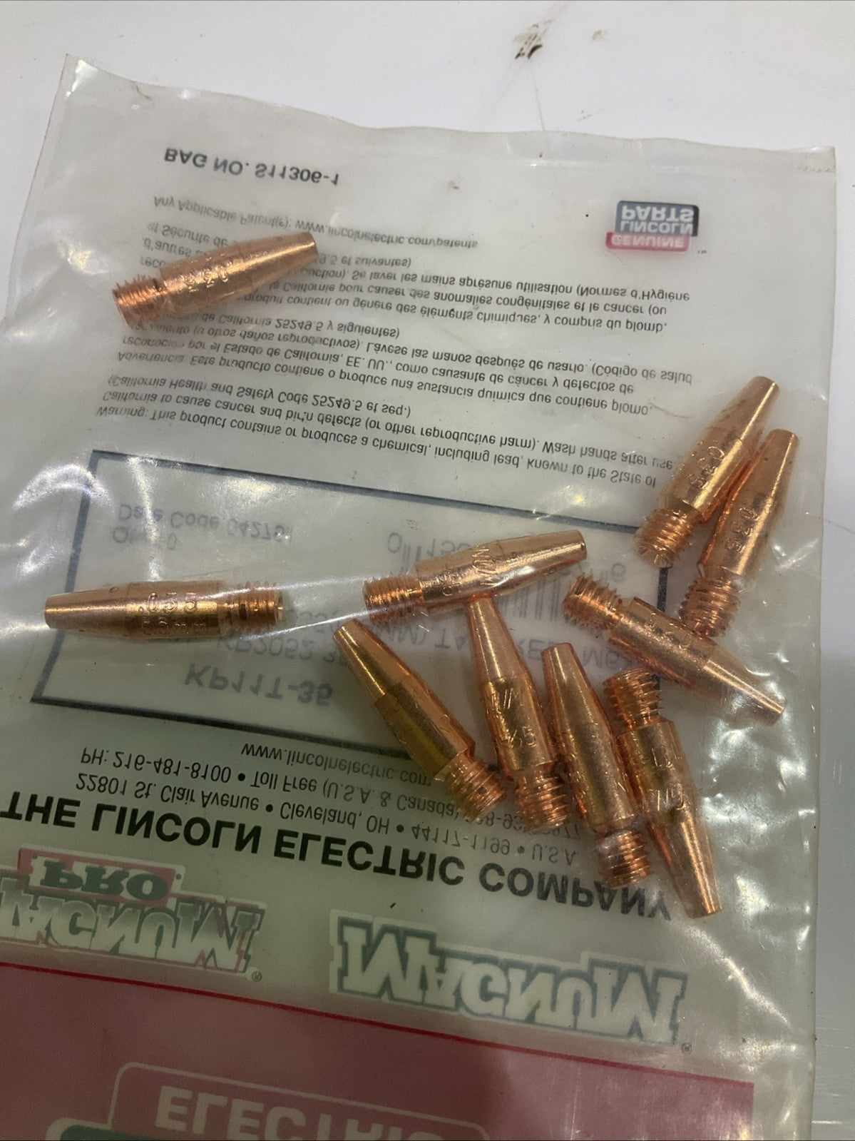 LINCOLN ELECTRIC  KP11T-35  TAPERED  CONTACT  TIP MAGNUM 035 LOT OF  11  A9T