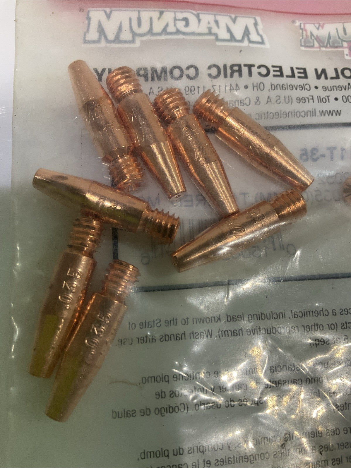 LINCOLN ELECTRIC  KP11T-35  TAPERED  CONTACT  TIP MAGNUM 035 LOT OF  11  A9T