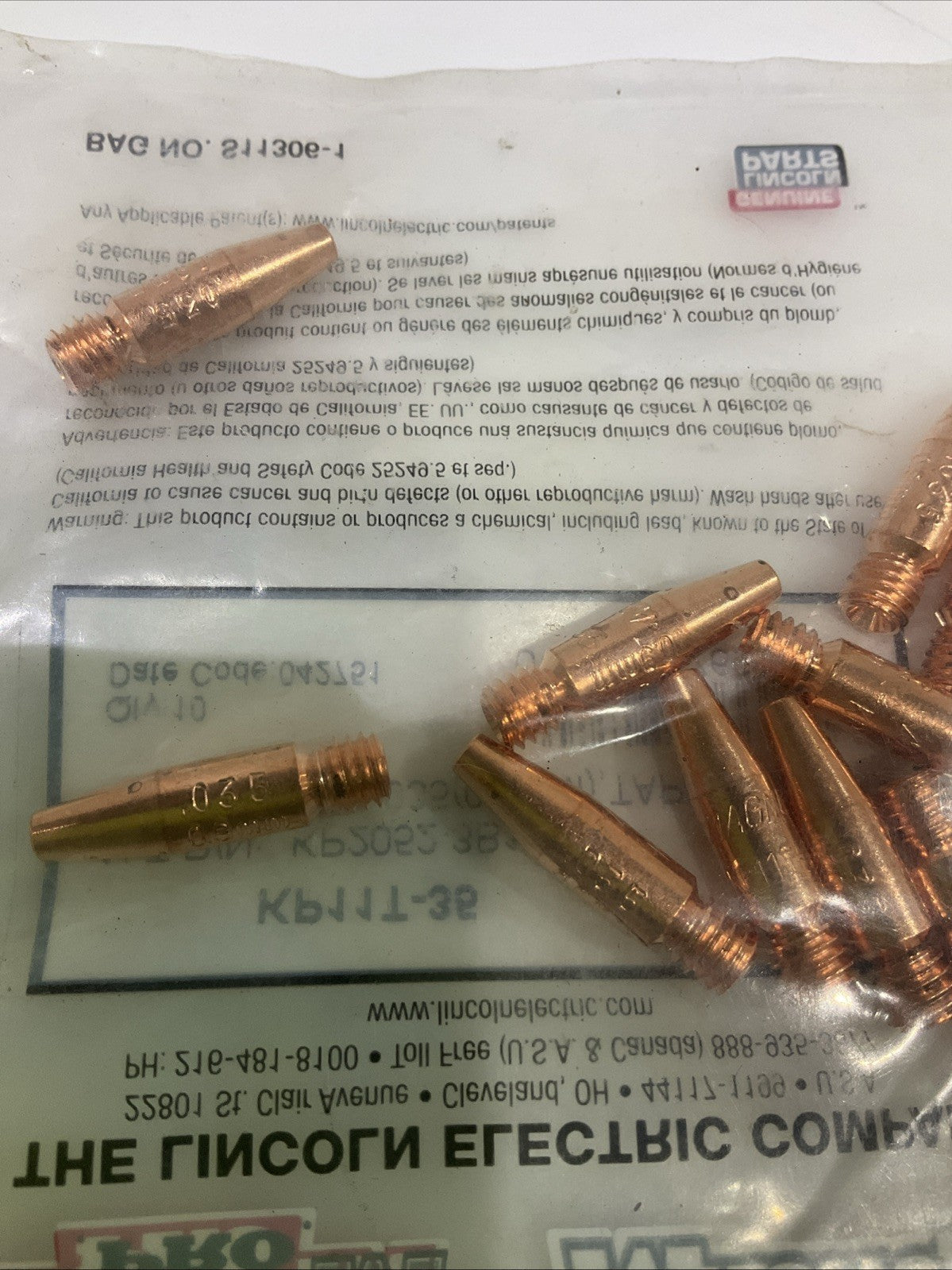 LINCOLN ELECTRIC  KP11T-35  TAPERED  CONTACT  TIP MAGNUM 035 LOT OF  11  A9T