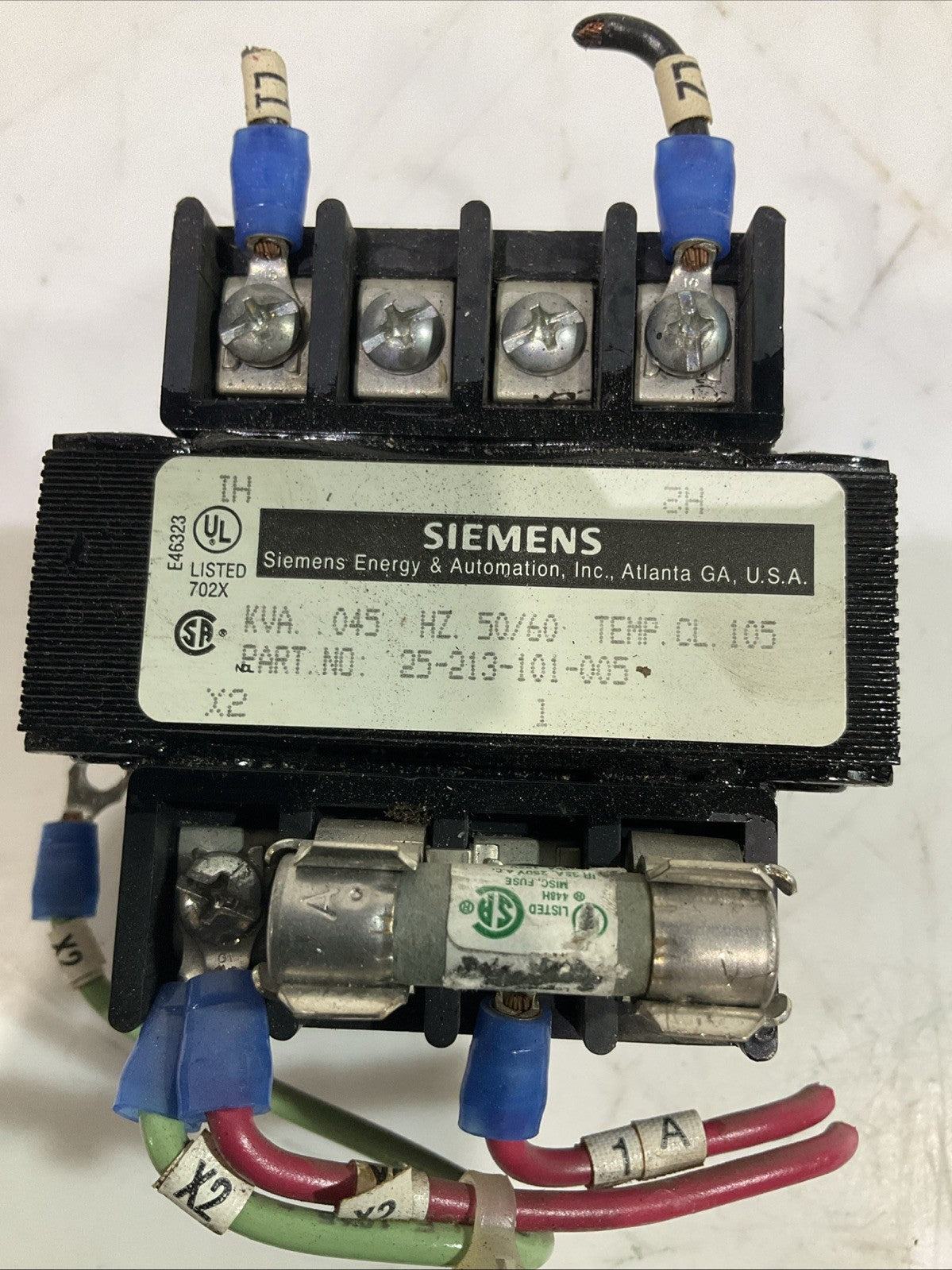SIEMENS   25-213-101-005  CONTROL  POWER  TRANSFORMER  HZ50/60  F2M