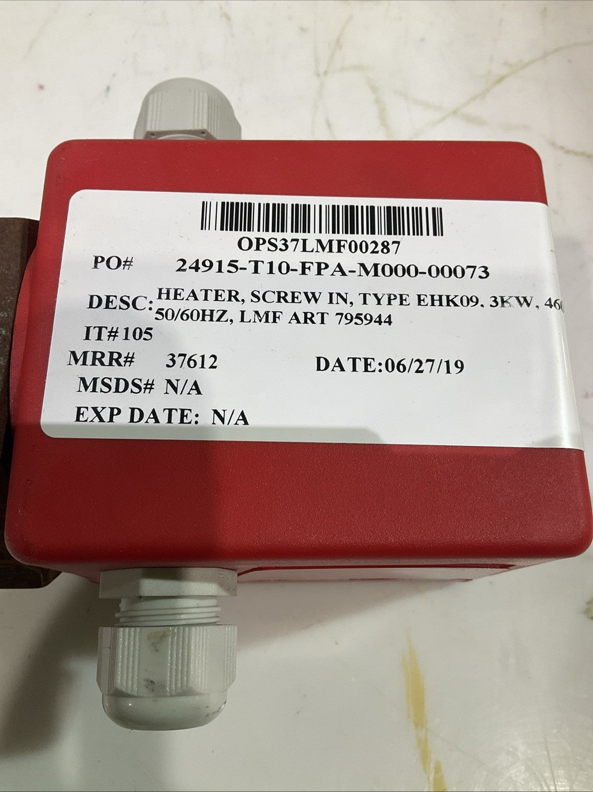 SCHNIEWINDT  3KW IMMERSION HEATER  SCREW IN TYPE  EHK09 50/60HZ  J8K