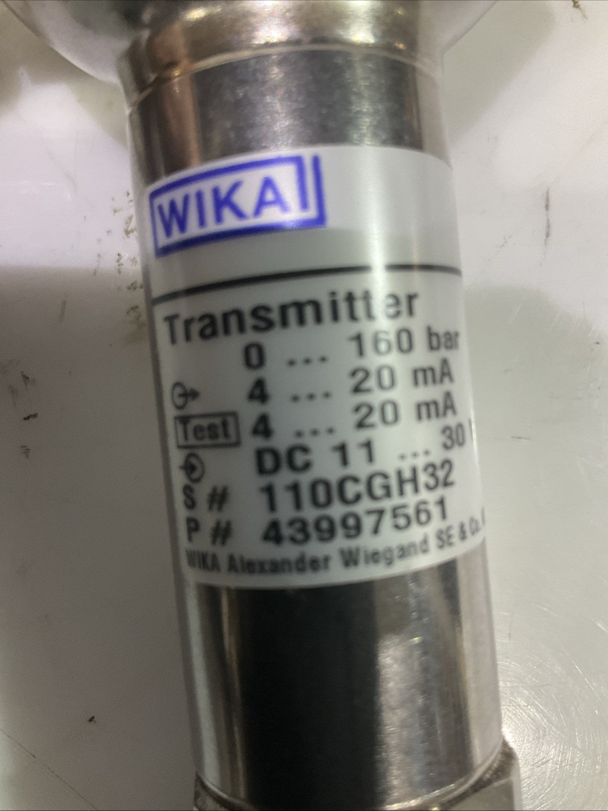 WIKA  43997561  110CGH32  DRUCK TRANSMITTER    J8K