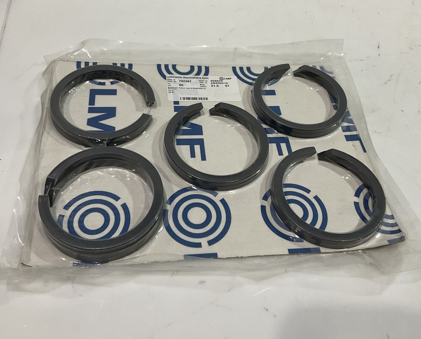 LMF  792987  458533 PISTON CYLINDER  RING 122X102X7.9MM  LOT OF 5  J8K