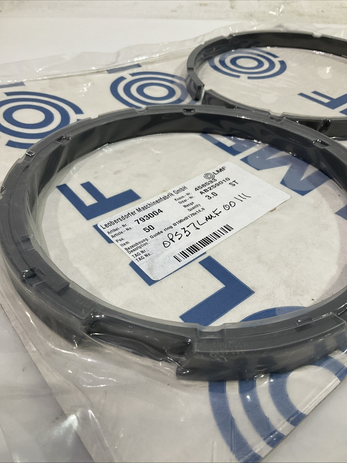 LMF  793004  GUIDE  RING  190X178X14.8  LOT  OF 3  J8K