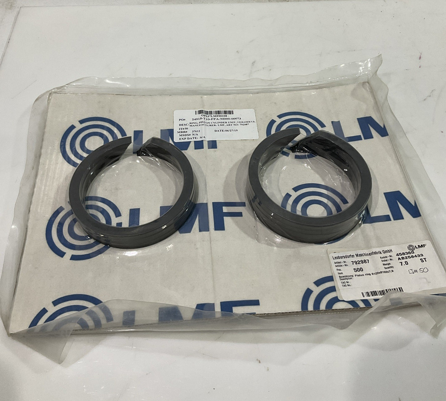 LMF  24915-T10-FPA-M000-00073  PISTON  CYLINDER UNIT RING  LOT OF  7 J8K