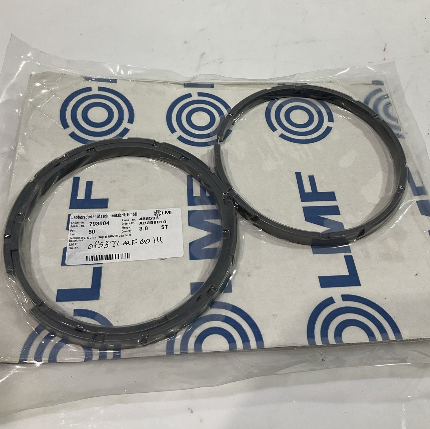 LMF  793004  GUIDE  RING  190X178X14.8  LOT  OF 3  J8K