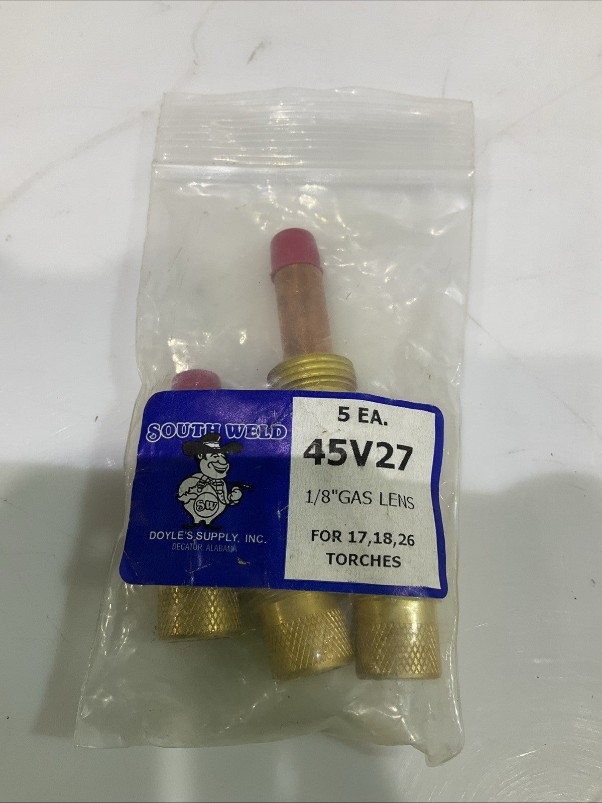 SOUTH WELD  45V27  1/8" GAS LENS  COLLET  BODY  FOR 17,18,26  TORCHES QTY 4  A9T