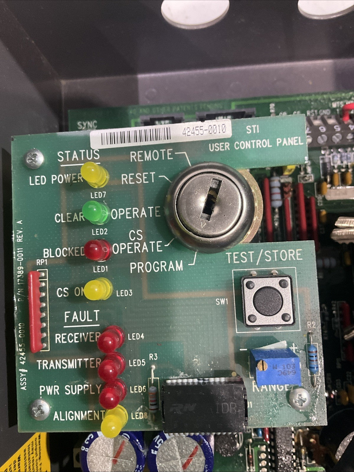 STI  MS432B2-AC1-15X-05R-U LIGHT CURTAIN CONTROLLER CIRCUIT BOARD BOX 115VAC Y2M
