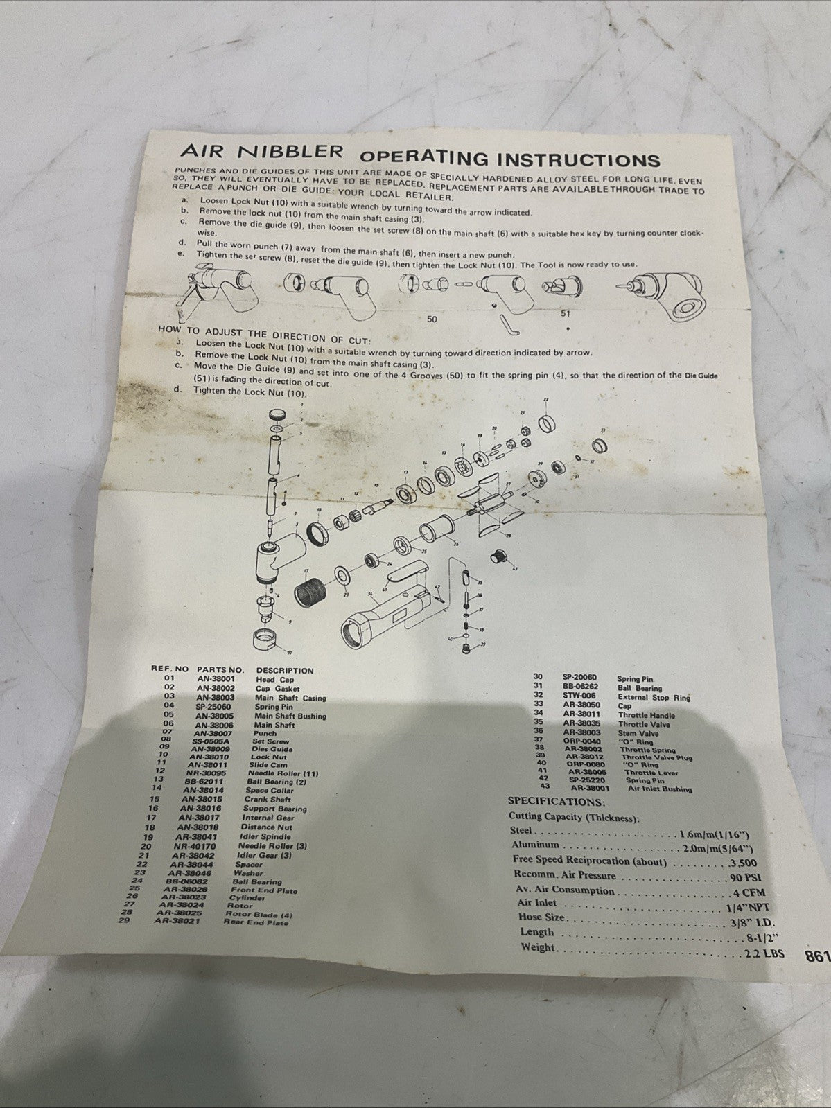 PRATCO  P-AN  AIR NIBBLER  Y2M
