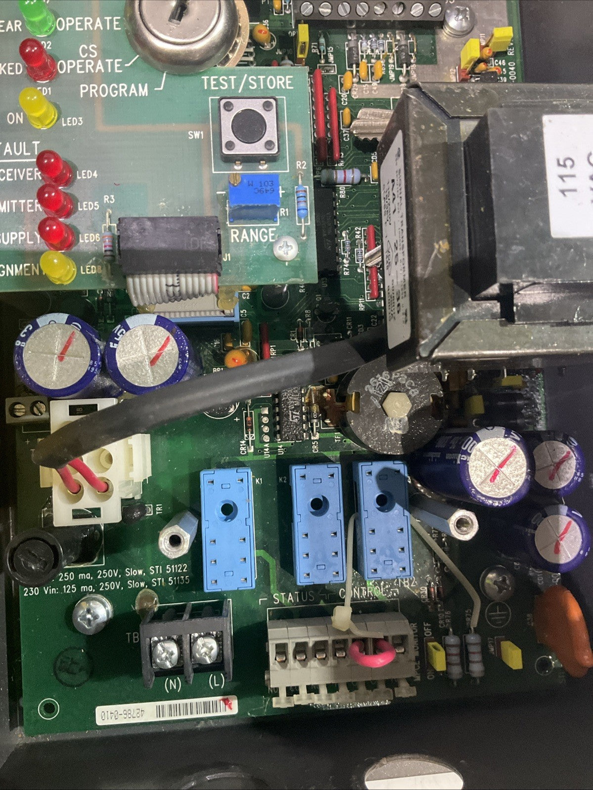 STI  MS432B2-AC1-15X-05R-U LIGHT CURTAIN CONTROLLER CIRCUIT BOARD BOX 115VAC Y2M