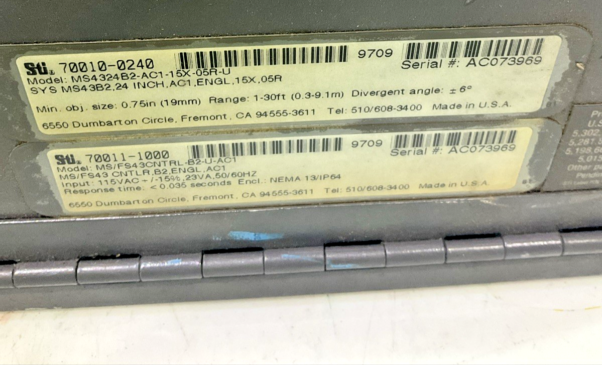 STI  MS432B2-AC1-15X-05R-U LIGHT CURTAIN CONTROLLER CIRCUIT BOARD BOX 115VAC Y2M