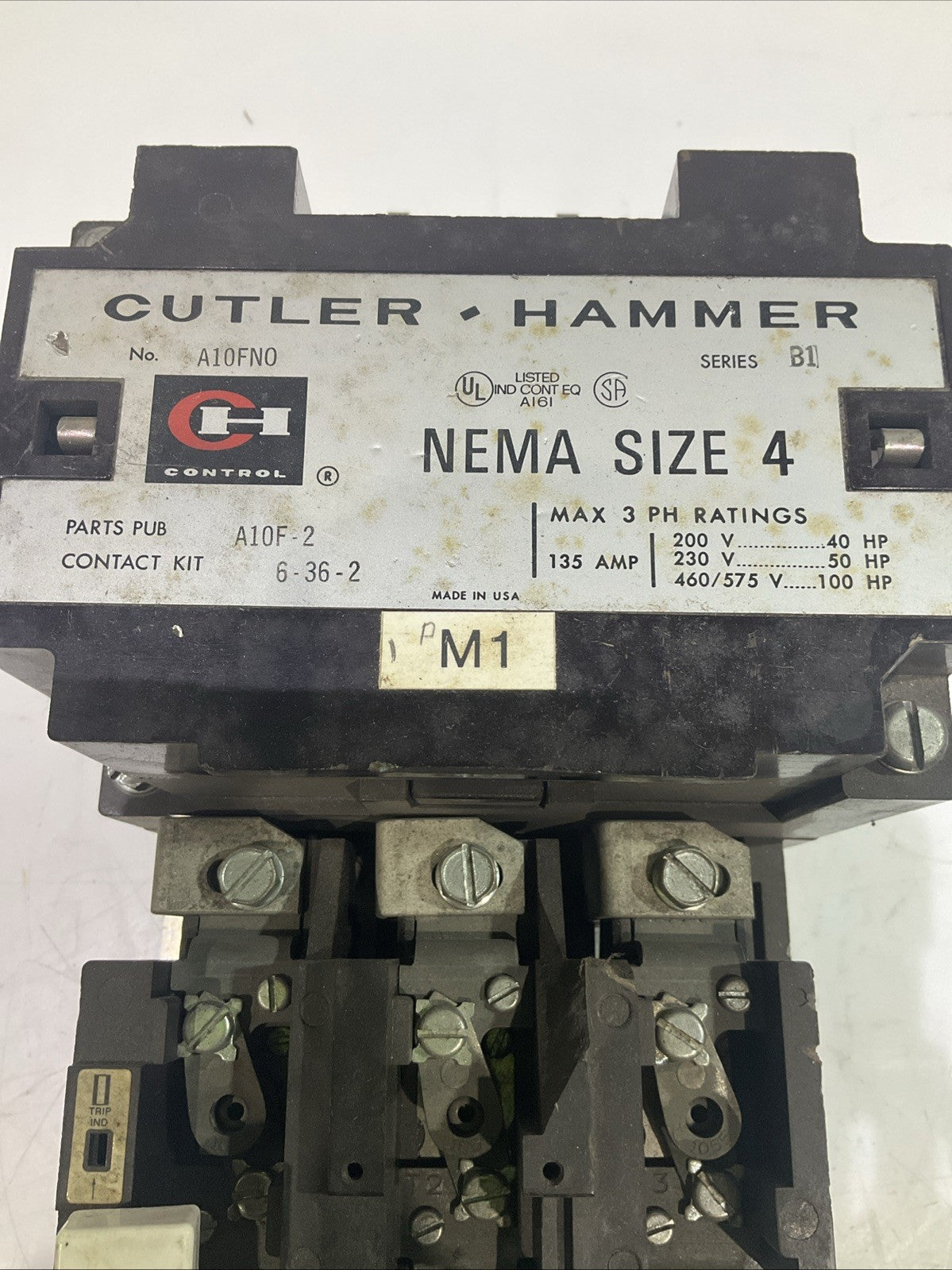 CUTLER - HAMMER  A10F-2  NEMA STARTED SIZE 4  STARTER  460/575V  135AMP  Y2M