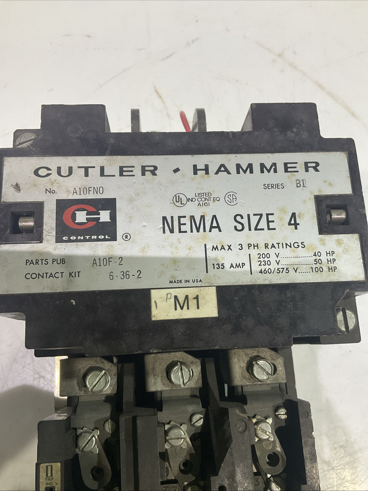 CUTLER - HAMMER  A10F-2  NEMA STARTED SIZE 4  STARTER  460/575V  135AMP  Y2M